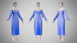 3D Dress 12 Very Light Blue model