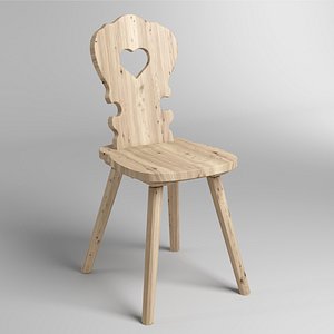 3D wood rustic chair