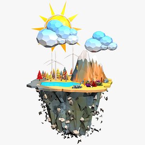 Floating Island Low Poly