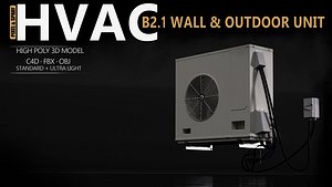 B21 Wall and Outdoor HVAC Unit - High Poly 3D Model 3D
