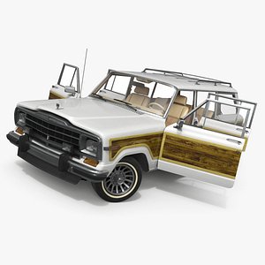 3D 1991 Jeep Grand Wagoneer Rigged