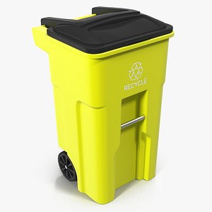 3d model recyling bin yellow