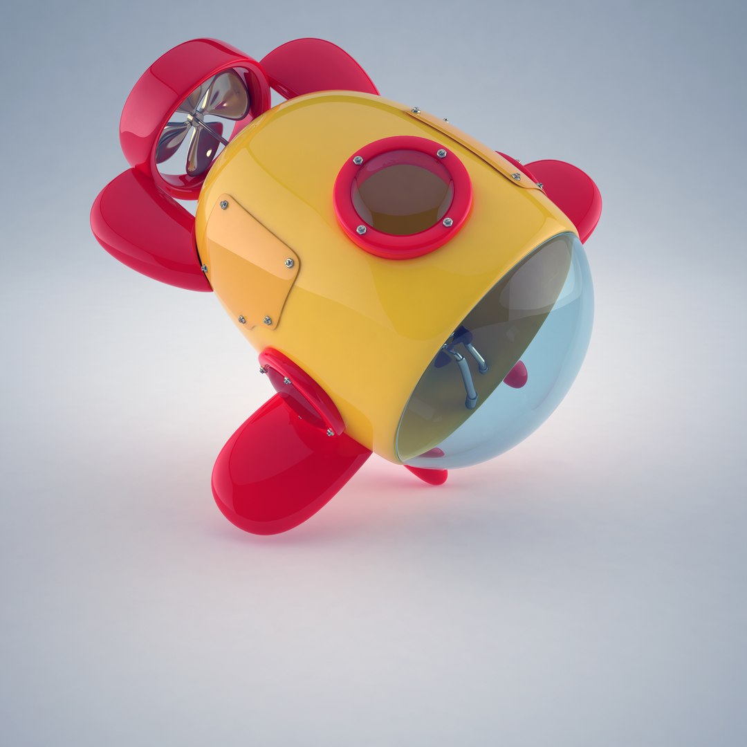 cartoon mini submarine 3d max