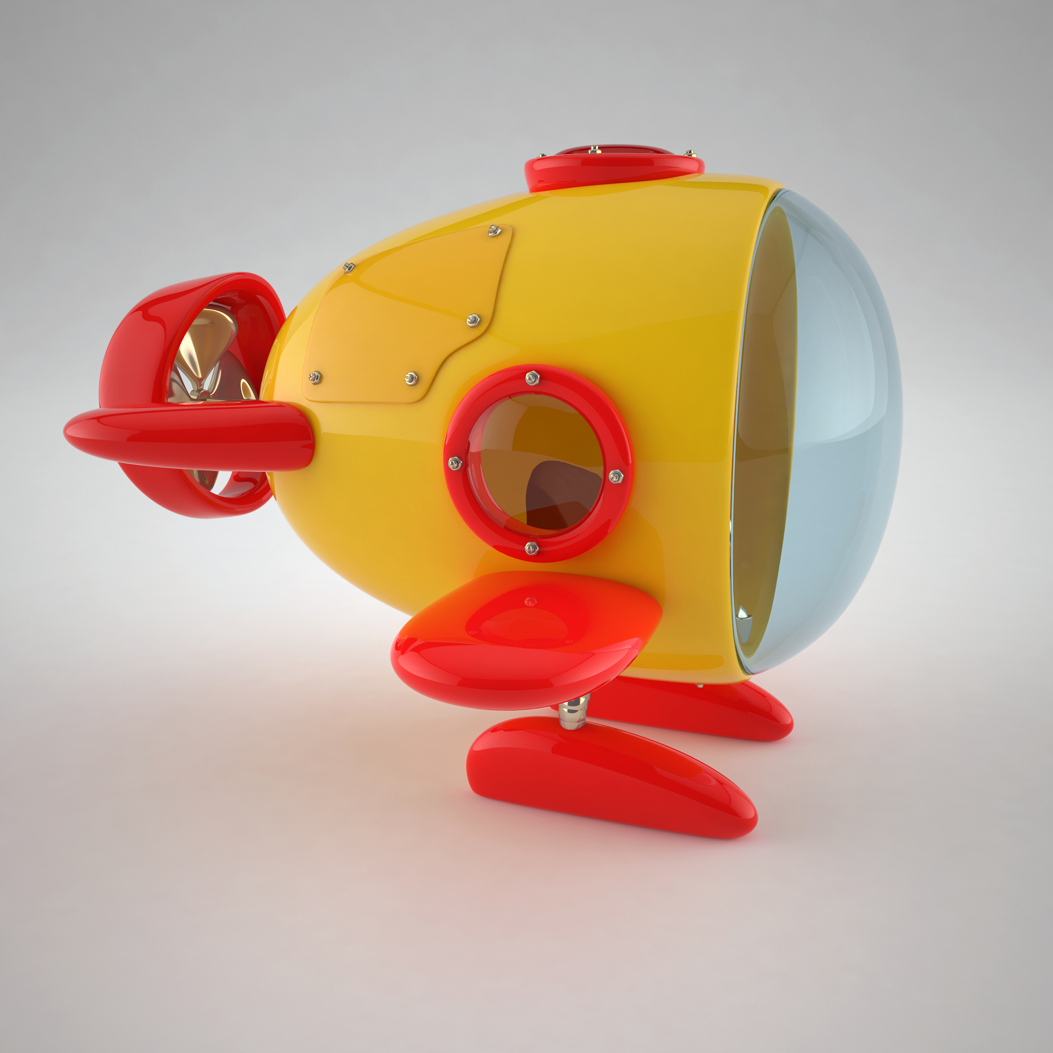 cartoon mini submarine 3d max