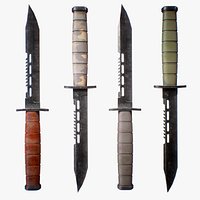 PBR Futuristic Kabar Combat Knife Set
