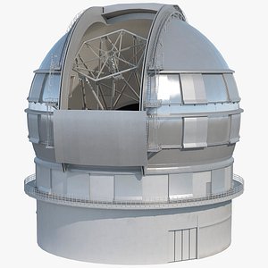 dome telescope rigged 3D model