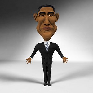 caricature obama 3d model
