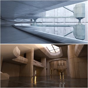 3D 2 Sci-fi Interiors Set model