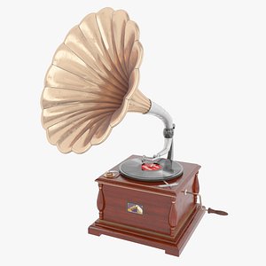 3d obj record player gramophone