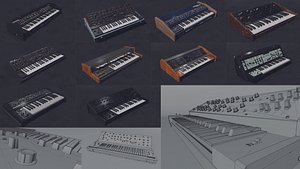 3D model Synthesizer Vintage Colletion