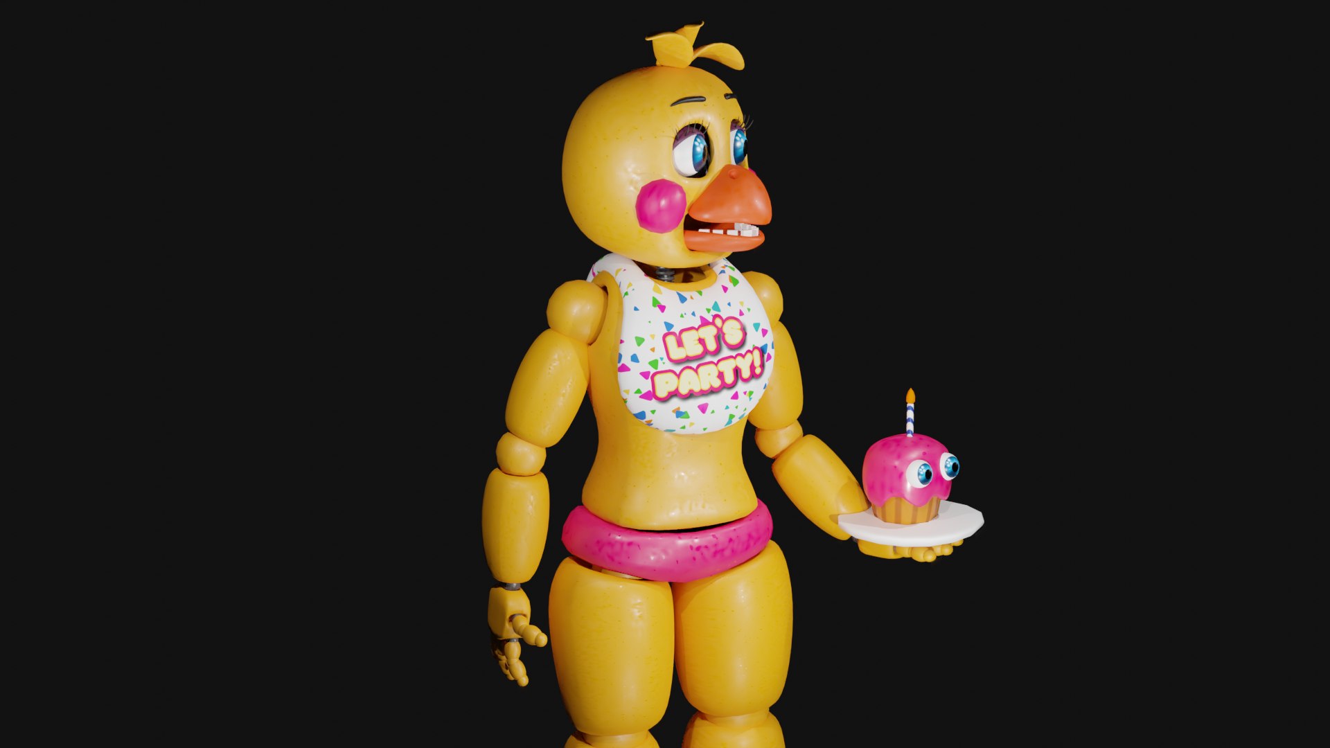 Fnaf 2 Toy Chica 3D model https://p.turbosquid.com/ts-thumb/NA/BvmHUI/4L/3/png/1694757255/1920x1080/fit_q87/03493c49e303fef4b547793025f5ca2fc64ea30b/3.jpg