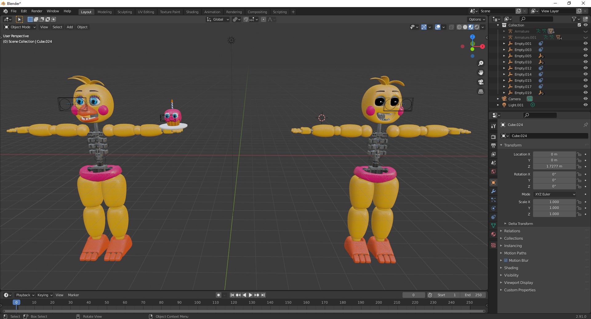 Fnaf 2 Toy Chica 3d Model Turbosquid 2125529