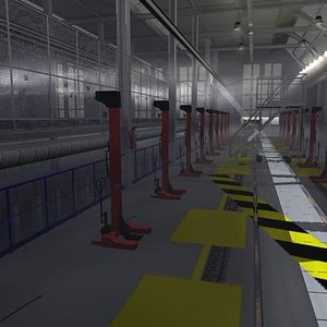 3d model of tram factory