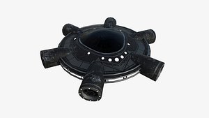 Alien Spaceship UFO J10 Full Black - Sci Fi Spacecraft Design 3D model