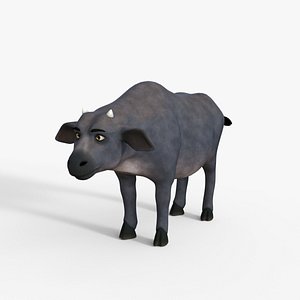 Cartoon Cow Rigged 3D model