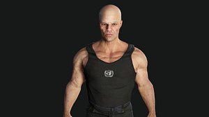 3D model AAA 3D REALISTIC CHARACTER - BASEMESH MUSCULAR OLD MAN