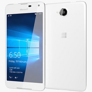 realistic microsoft lumia 650 3d model