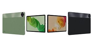 Realme Pad 2 Gray And Green Low Poly 3D model