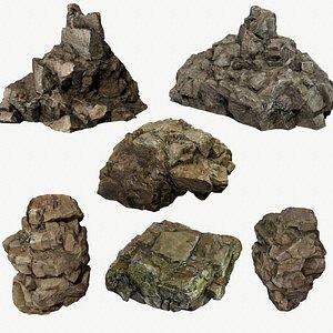 3D model cave rocks