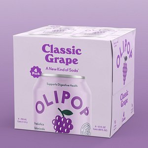 Olipop Classic Grape 4 Pack Box 3D model