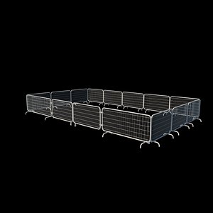 steel fences 3D model 3D model