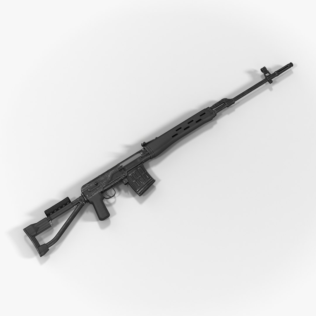 Sniper Rifle Dragunov SVDS with Folding Stock 2 3D Model 3D model preview