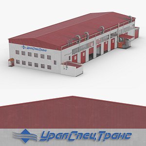 3D model Freight Storage Terminal Rigged for Cinema 4D