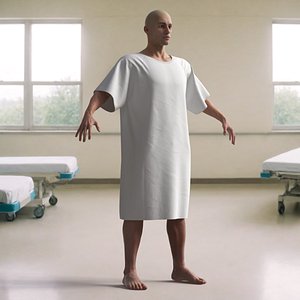 Medical Patient Gown on Man White