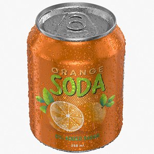 Standard Soda Can With Droplets 250ml 3D model