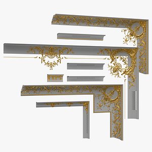 Decorative Ventilation Plaster Molding Collection 3D Model 3D model
