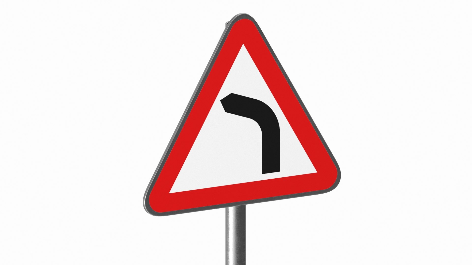 3D Bend To Left Road Sign Model - TurboSquid 2211822