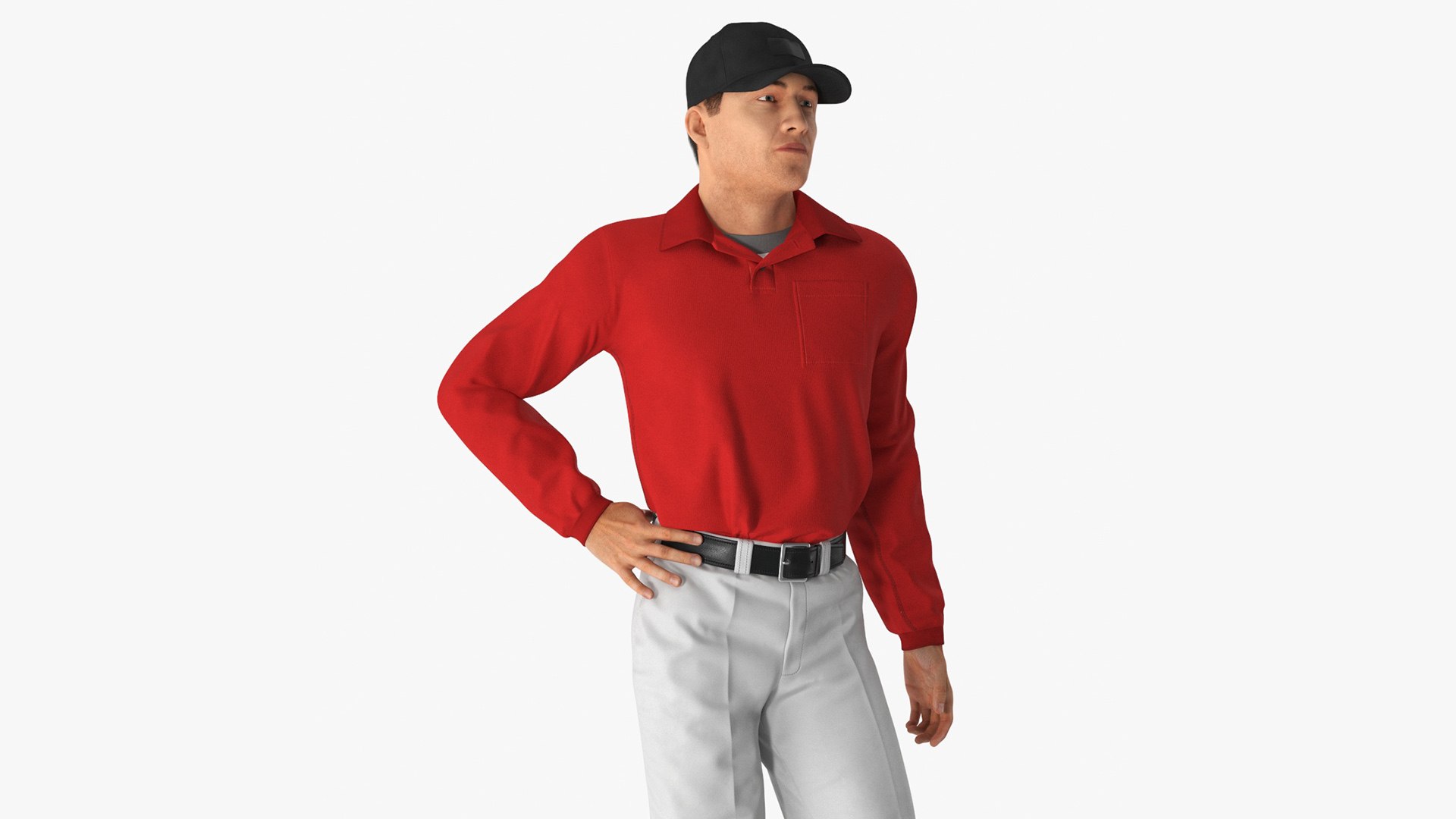Young Man Wearing Casual Clothes Standing Pose Fur 3D model preview