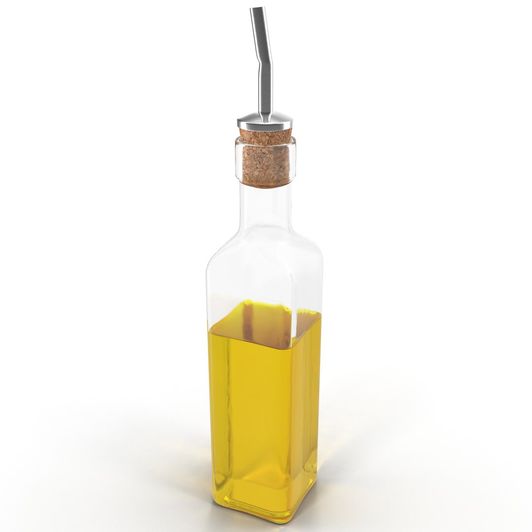 Olive Oil Bottle 3D model preview