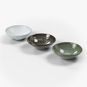 madam stoltz - ceramic bowl set - green black white