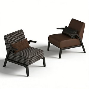 Italian Style CasModern Italian Lounge Armchair Designer Accent Chair 3D Modelual ChairCorona 3D