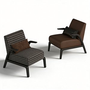 Italian Style CasModern Italian Lounge Armchair Designer Accent Chair 3D Modelual ChairCorona
