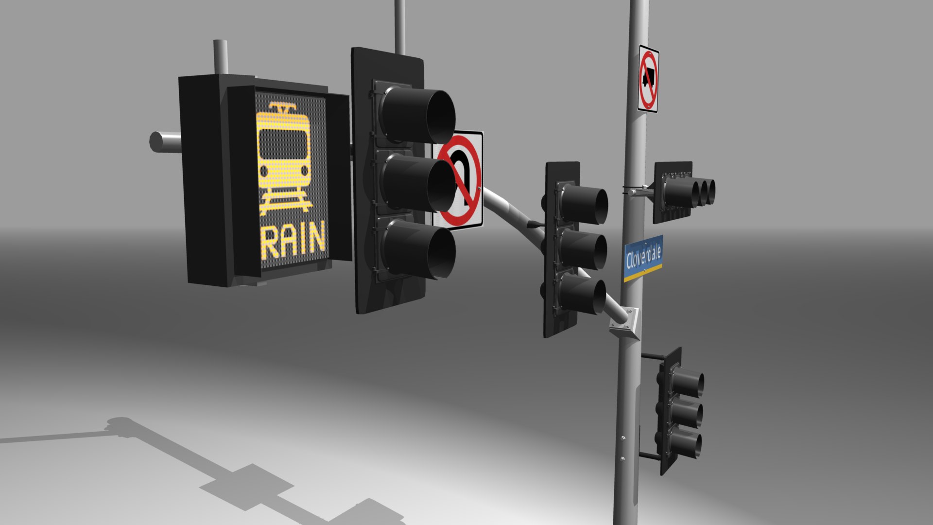 california-traffic-signal-la-3d-model