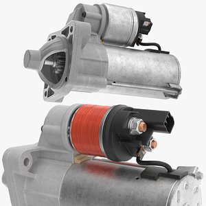3D Car Ignition Starter Motor System Simplified