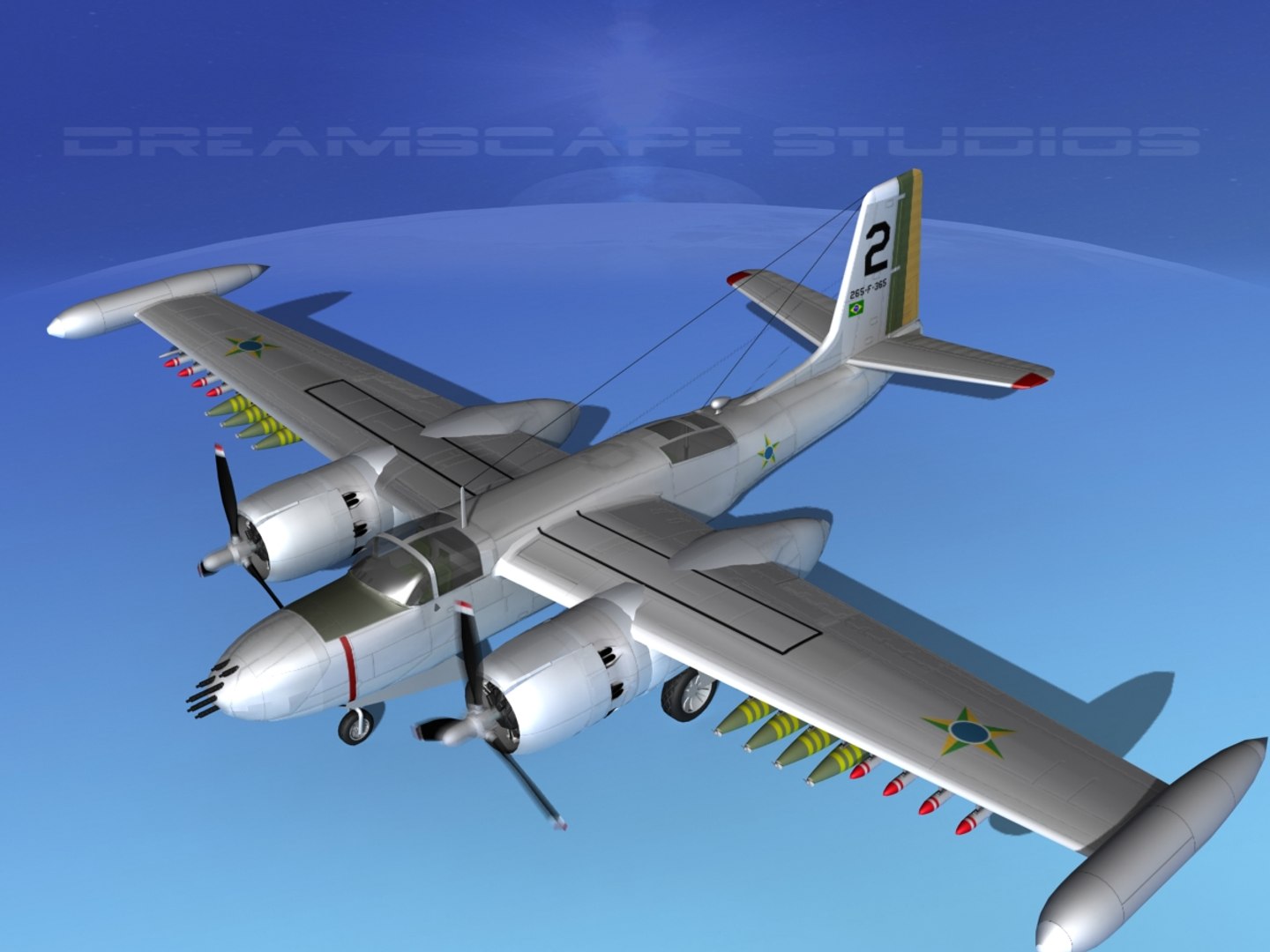 3d Model Douglas A-26k A-26 Bomber