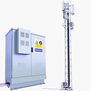 3D Professional Cell Tower 10 and Base Station Box SET