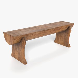 wooden log bench 3D model