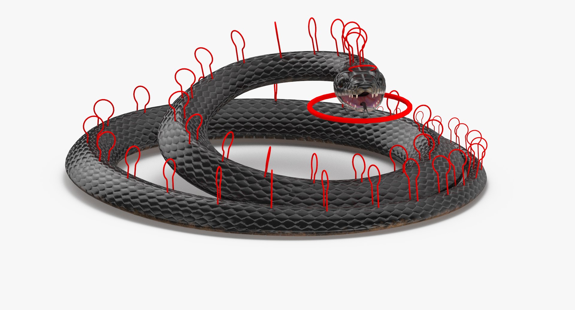 3d Rigged Snakes Black Green