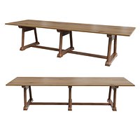 A 19th century oak refectory table  ex Charterhouse school