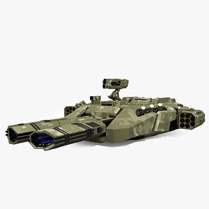 3D Futuristic Turret Green