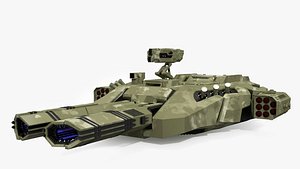 3D Futuristic Turret Green