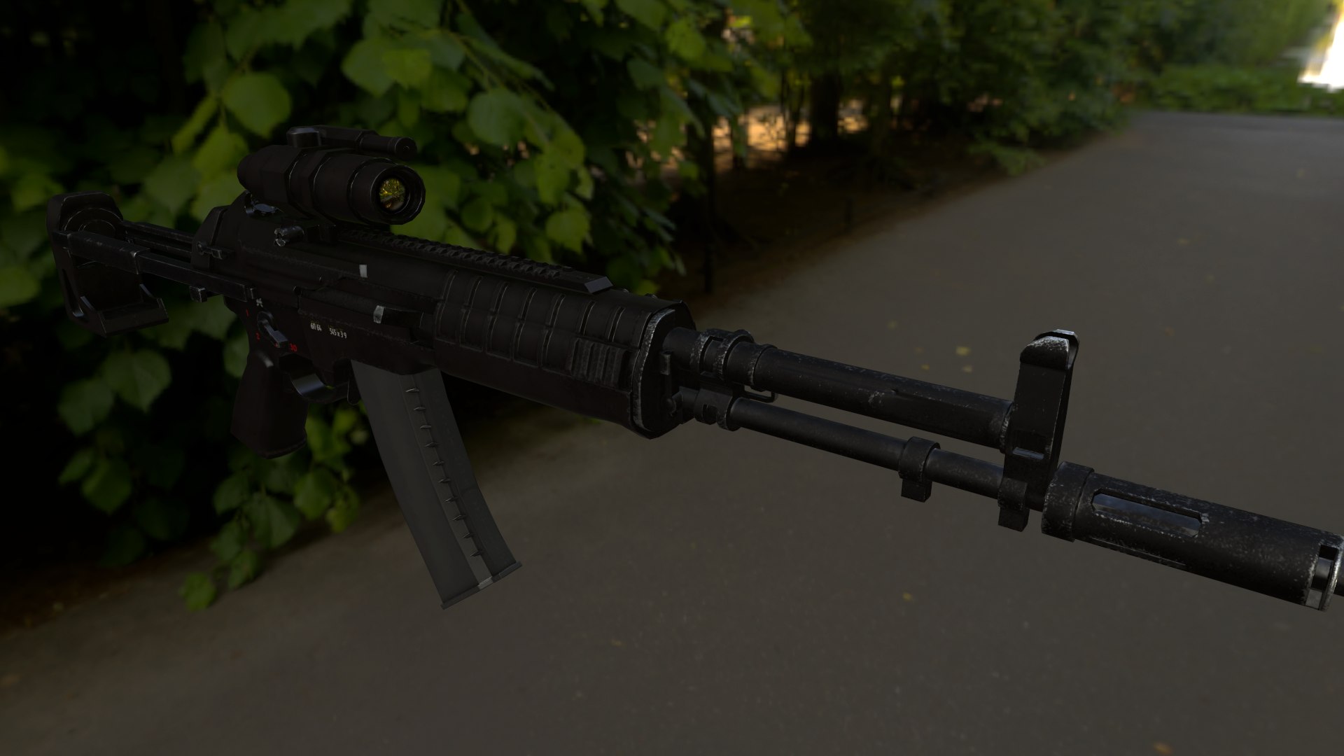 3d Model Russian Modern Weapon Aek