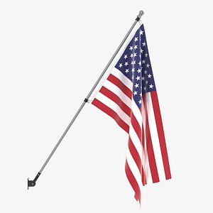 3D flag flagpole outdoor model