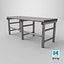 Outdoor Metal Bench Low-pooly PBR