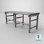 Outdoor Metal Bench Low-pooly PBR
