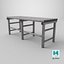 Outdoor Metal Bench Low-pooly PBR
